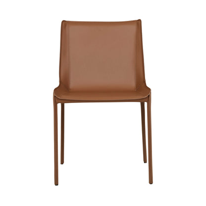 Scout | Contemporary Coastal Tan Leather Dining Chair | Tan