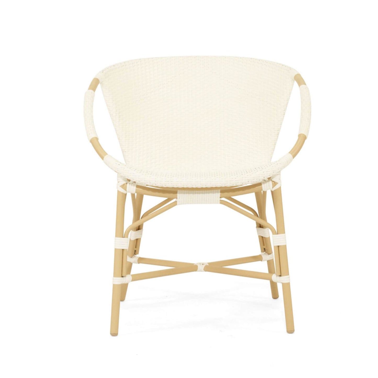 Seabreeze | Coastal Metal White Outdoor Dining Chairs With Arms | White