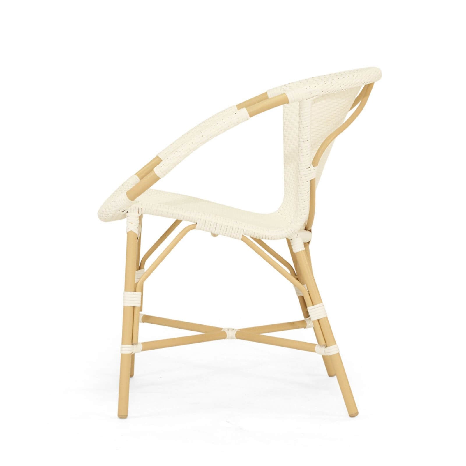 Seabreeze | Coastal Metal White Outdoor Dining Chairs With Arms | White