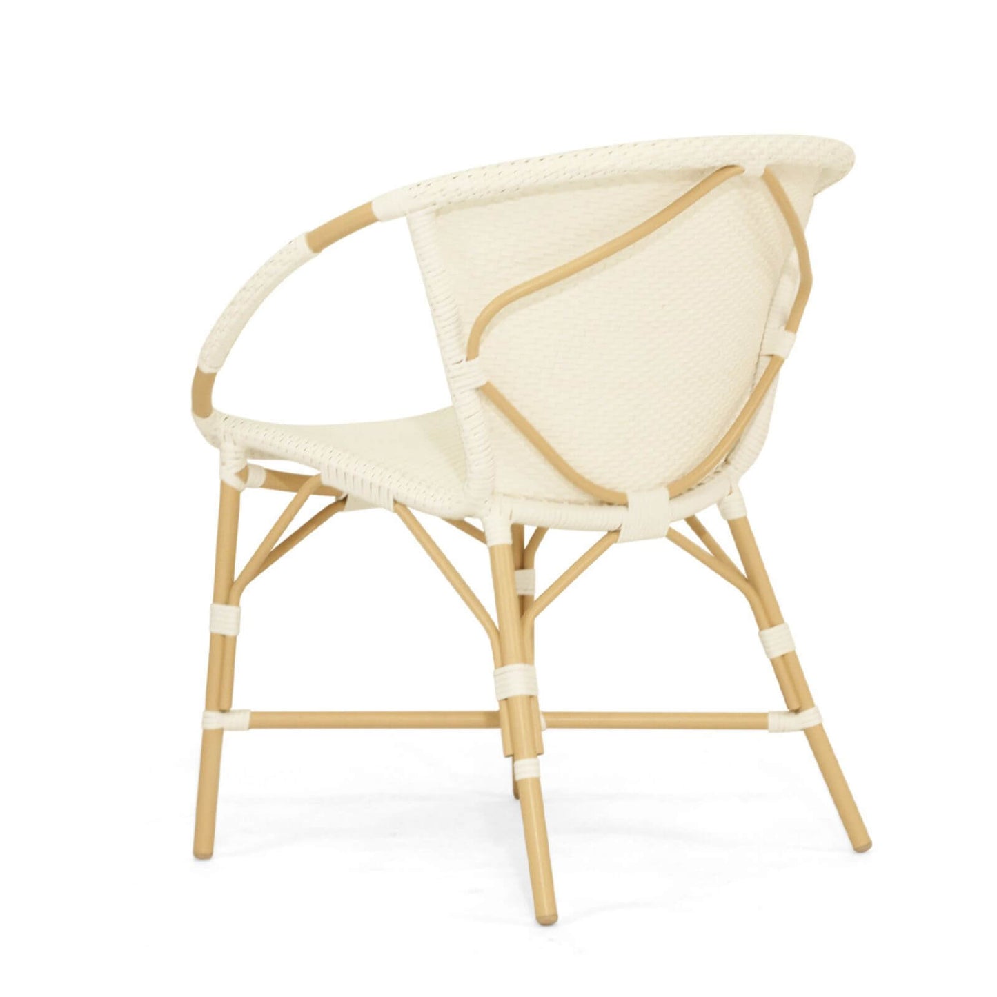 Seabreeze | Coastal Metal White Outdoor Dining Chairs With Arms | White