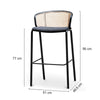 Seabreeze | Modern Metal Coastal Rattan Bar Stools | Set Of 4