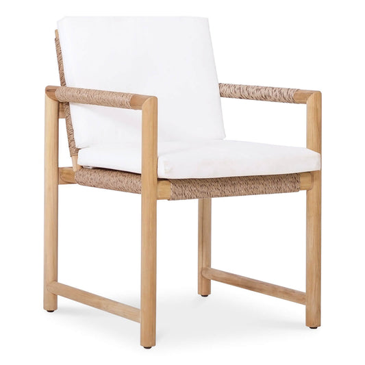 Seacrest | Natural Teak Timber Outdoor Dining Chair With Arms