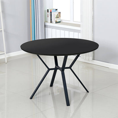 Segal | Metal Black 1.1m Wooden Round Dining Table | Black