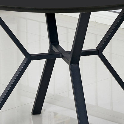 Segal | Metal Black 1.1m Wooden Round Dining Table | Black