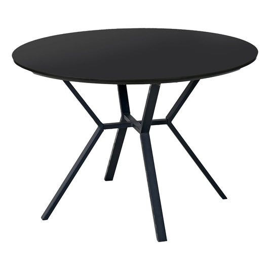 Segal | Metal Black 1.1m Wooden Round Dining Table | Black