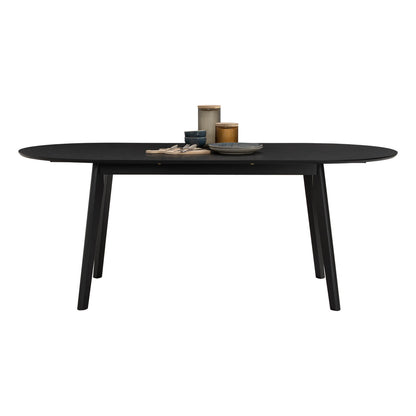 Sentosa | Black White Oak Extendable 1.9m Oval Wooden Dining Table | Black