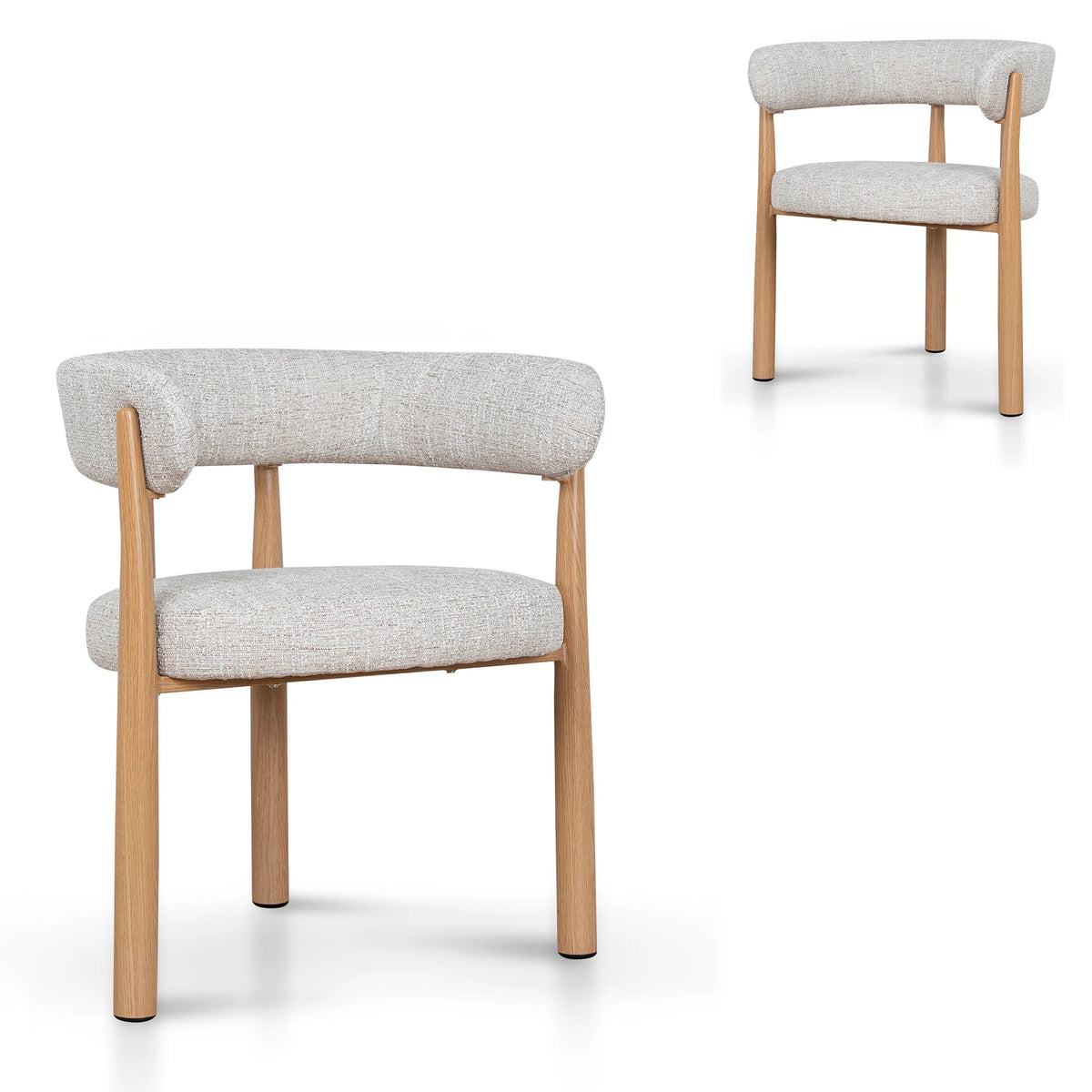 Sentosa | Pale Beige Natural Metal Fabric Upholstered Dining Chairs | Set Of 2