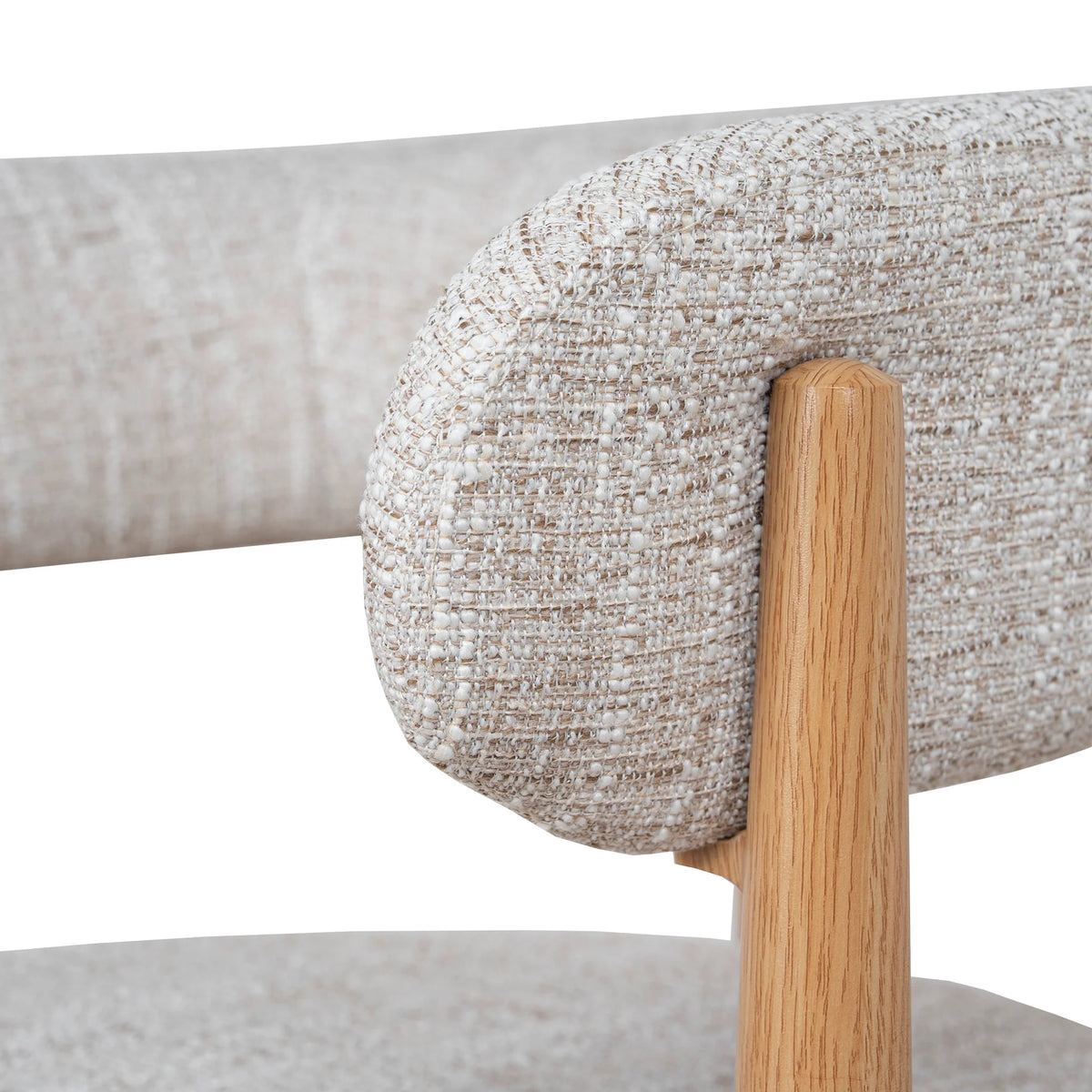 Sentosa | Pale Beige Natural Wooden Fabric Upholstered Dining Chairs | Set Of 2 | Beige