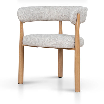 Sentosa | Pale Beige Natural Wooden Fabric Upholstered Dining Chairs | Set Of 2 | Beige
