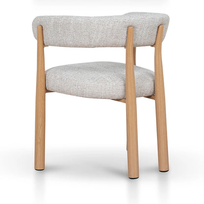 Sentosa | Pale Beige Natural Wooden Fabric Upholstered Dining Chairs | Set Of 2 | Beige