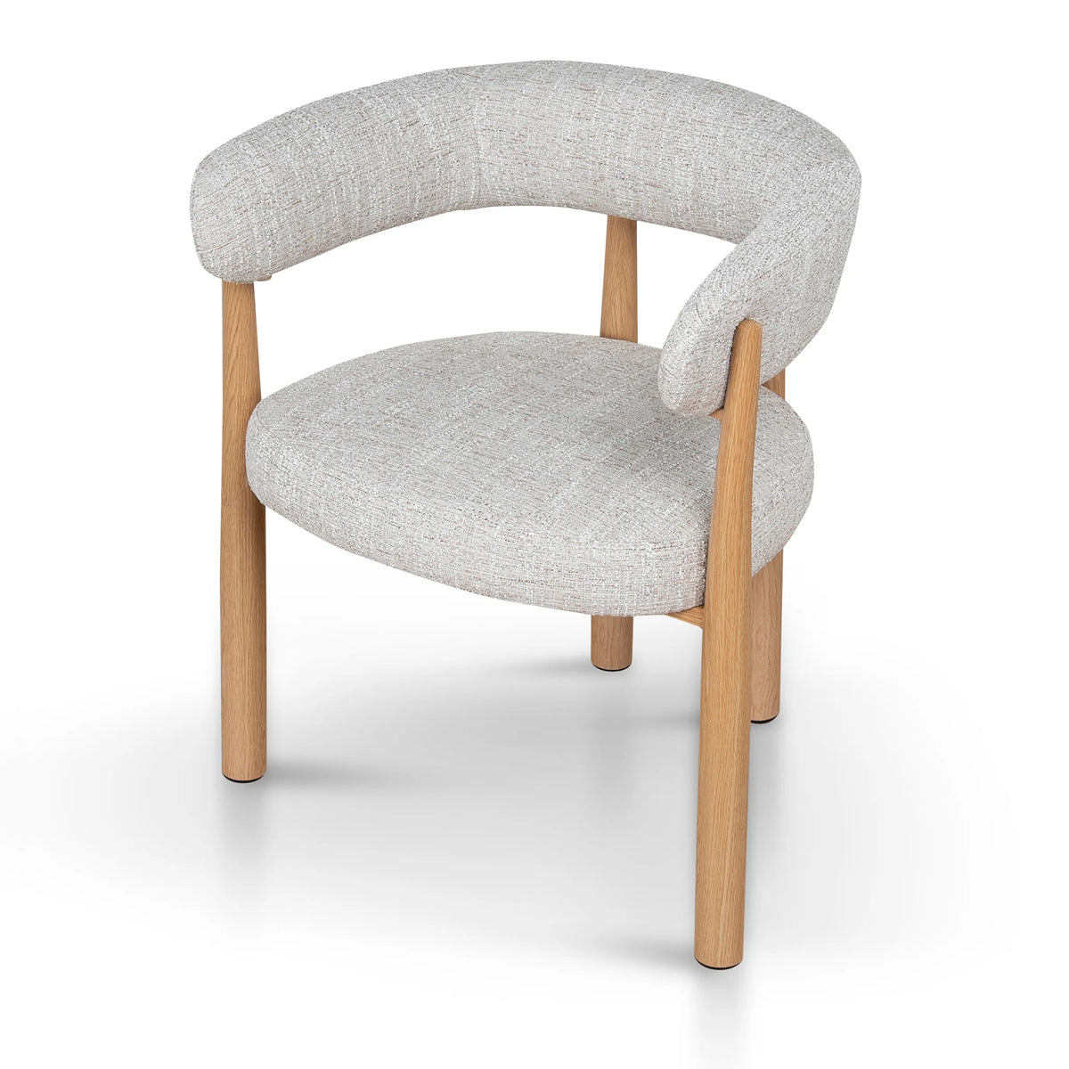 Sentosa | Pale Beige Natural Metal Fabric Upholstered Dining Chairs | Set Of 2