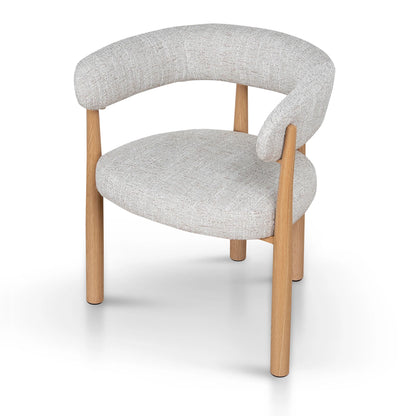 Sentosa | Pale Beige Natural Wooden Fabric Upholstered Dining Chairs | Set Of 2 | Beige