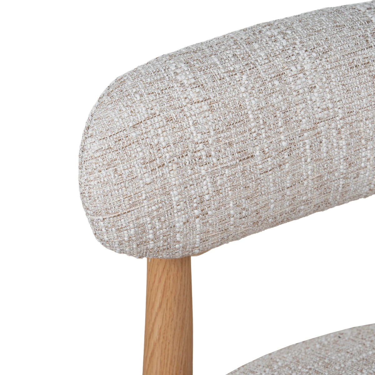 Sentosa | Pale Beige Natural Metal Fabric Upholstered Dining Chairs | Set Of 2