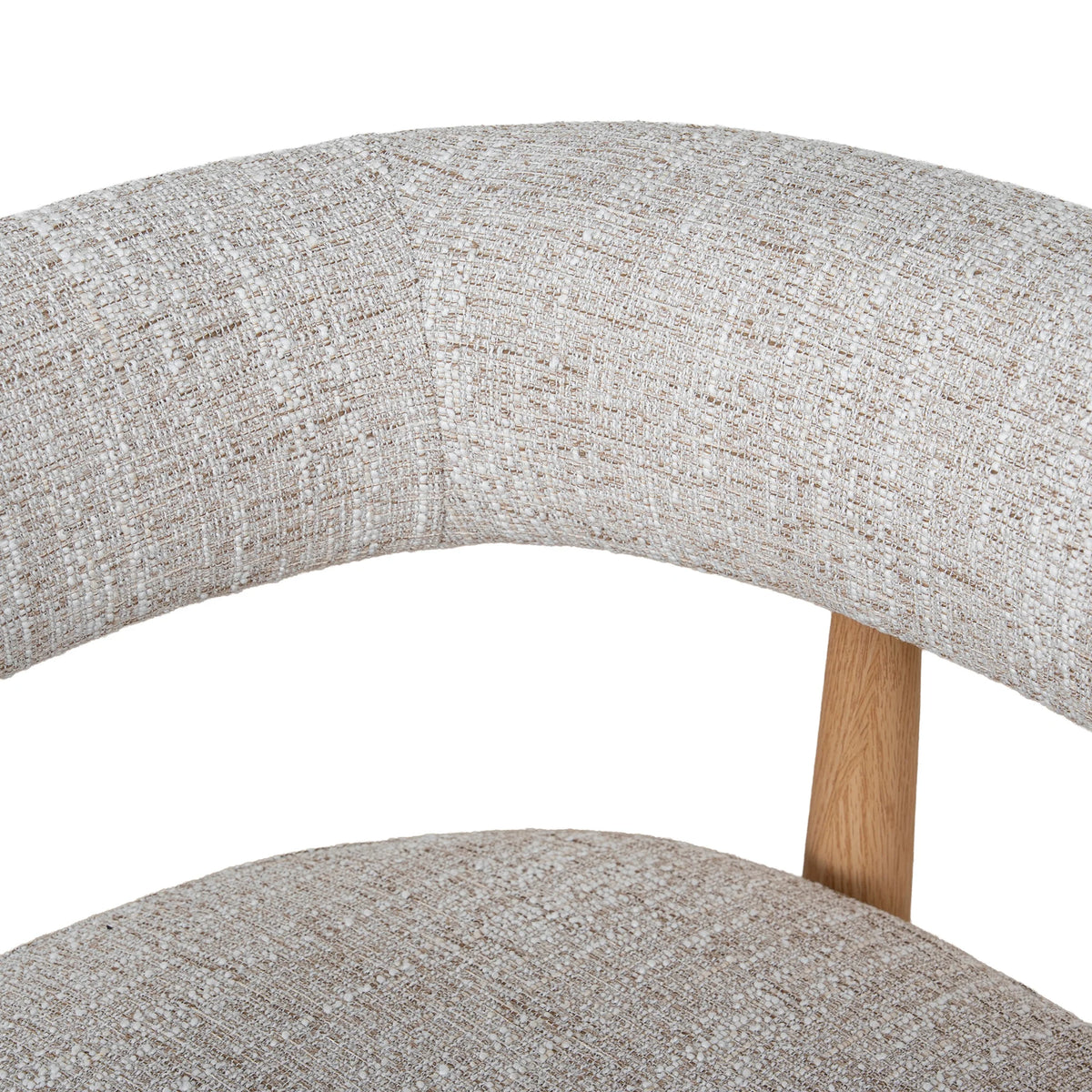Sentosa | Pale Beige Natural Metal Fabric Upholstered Dining Chairs | Set Of 2