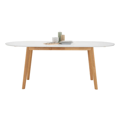 Sentosa | Black White Oak Extendable 1.9m Oval Wooden Dining Table | WhiteSentosa | Black White Oak Extendable 1.9m Oval Wooden Dining Table | White