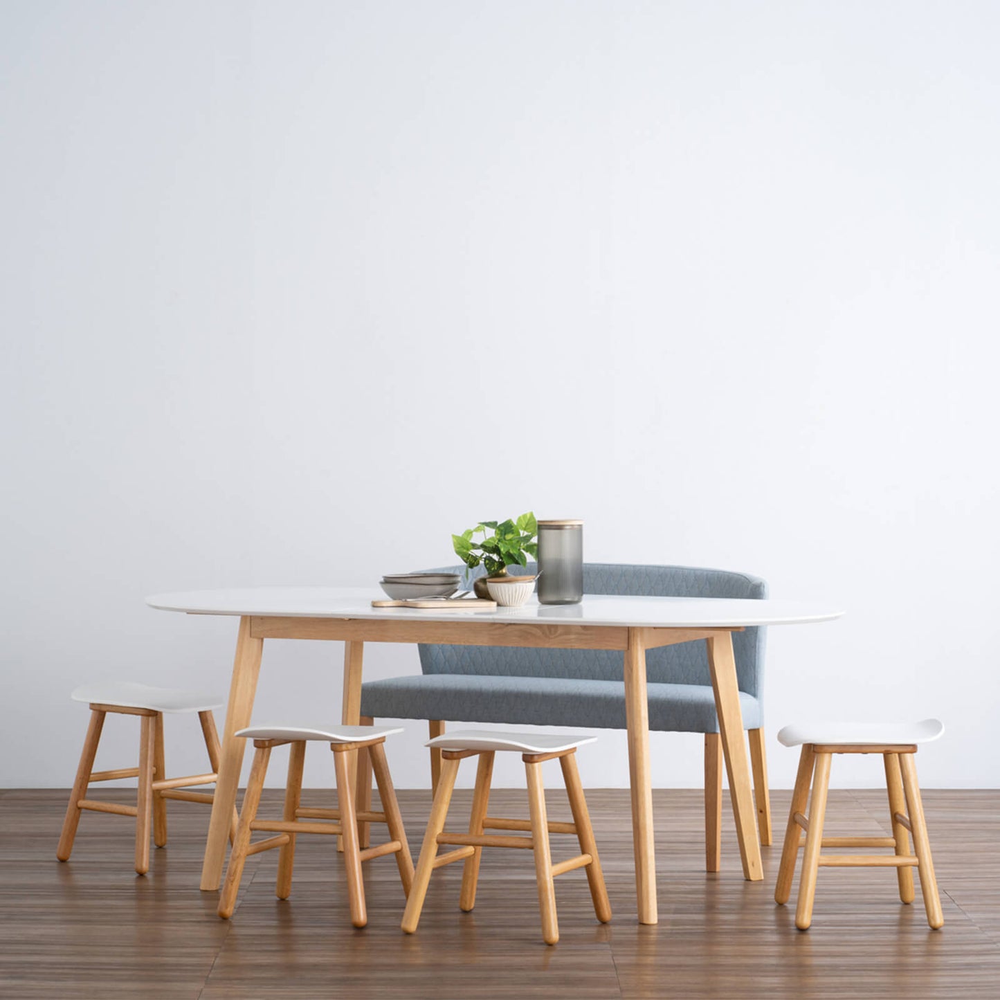 Sentosa | Black White Oak Extendable 1.9m Oval Wooden Dining Table | White