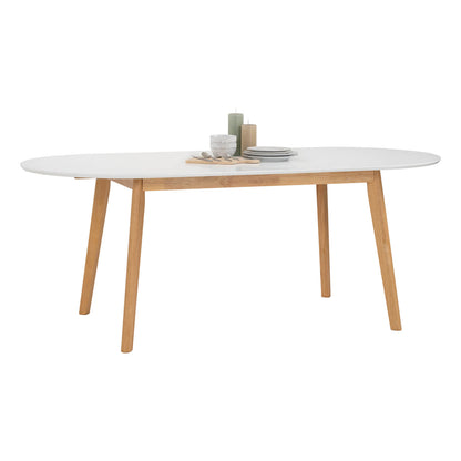 Sentosa | Black White Oak Extendable 1.9m Oval Wooden Dining Table | White