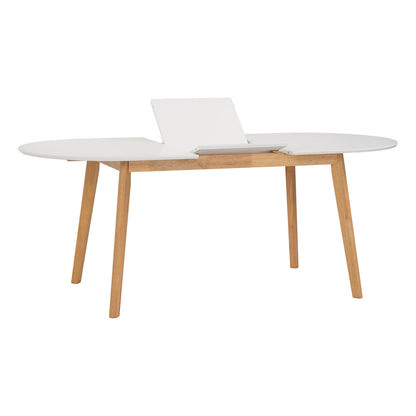 Sentosa | Black White Oak Extendable 1.9m Oval Wooden Dining Table | White