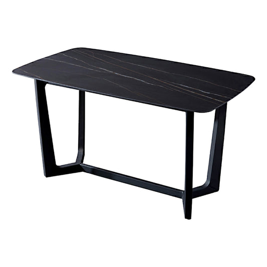 Seville | Steel Sintered Stone 1.8m Black Rectangular Dining Table | Black