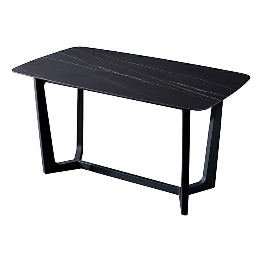 Seville | Steel Sintered Stone 1.8m Black Rectangular Dining Table