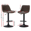 Sheraton | Modern Brown Black PU Leather Bar Stools | Set Of 2