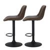 Sheraton | Modern Brown Black PU Leather Bar Stools | Set Of 2