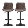 Sheraton | Modern Brown Black PU Leather Bar Stools | Set Of 2