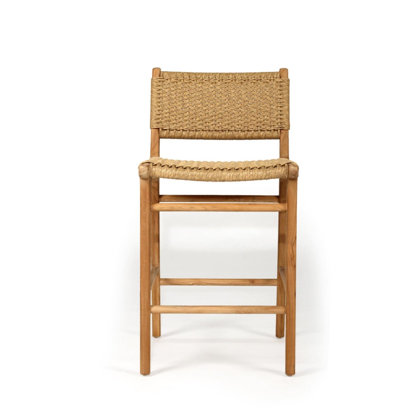 Shoreline | Coastal Sand 76cm Wooden Rattan Bar Stools | Sand