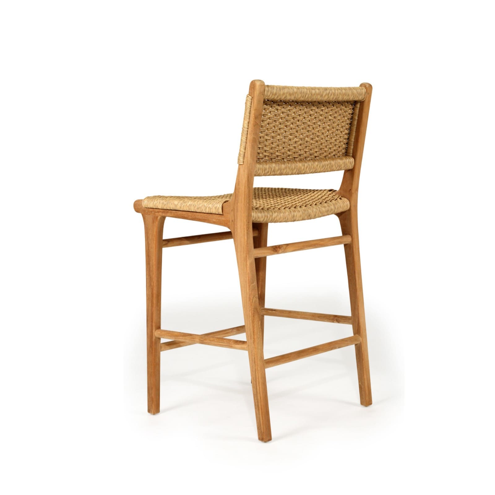 Shoreline | Coastal Sand 76cm Wooden Rattan Bar Stools | Sand
