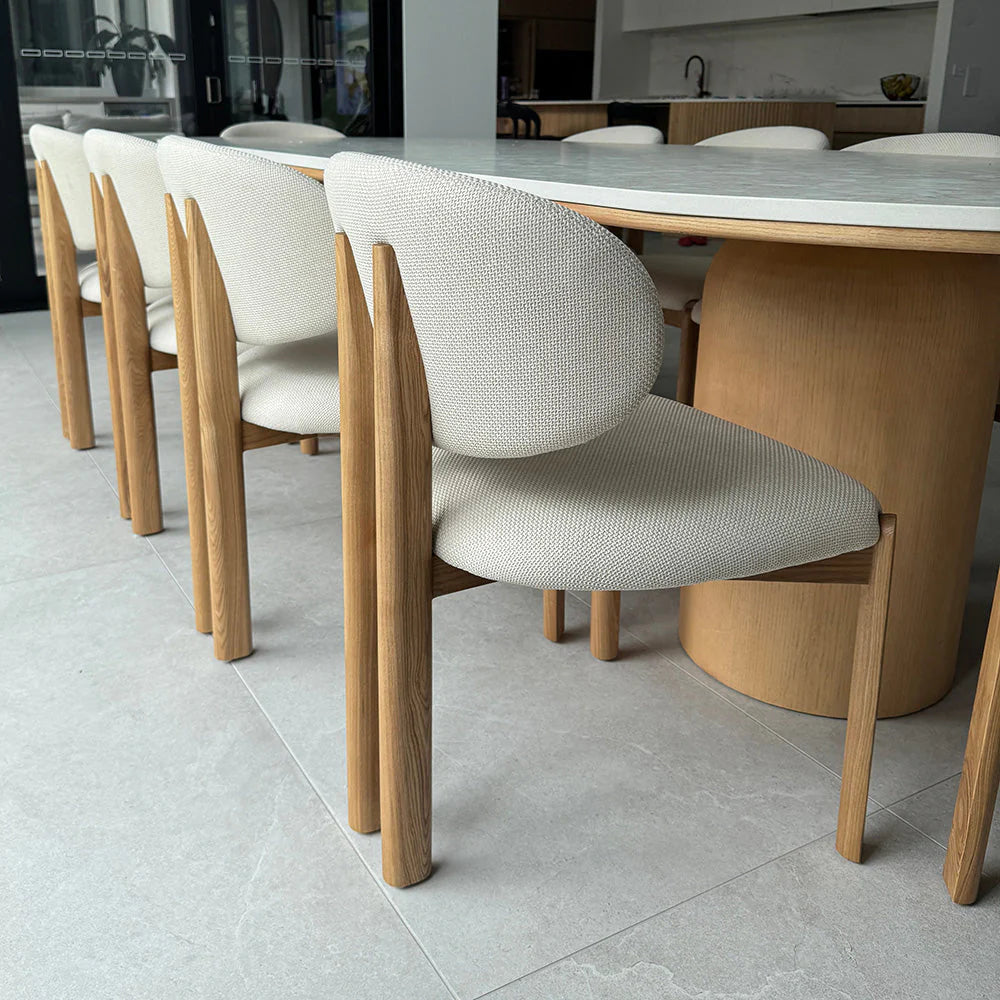 Simpson | Modern Coastal White Fabric Dining Chairs | Set Of 2 | White