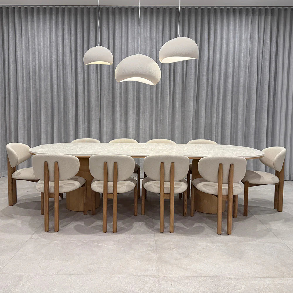 Simpson | Modern Coastal White Fabric Dining Chairs | Set Of 2 | White