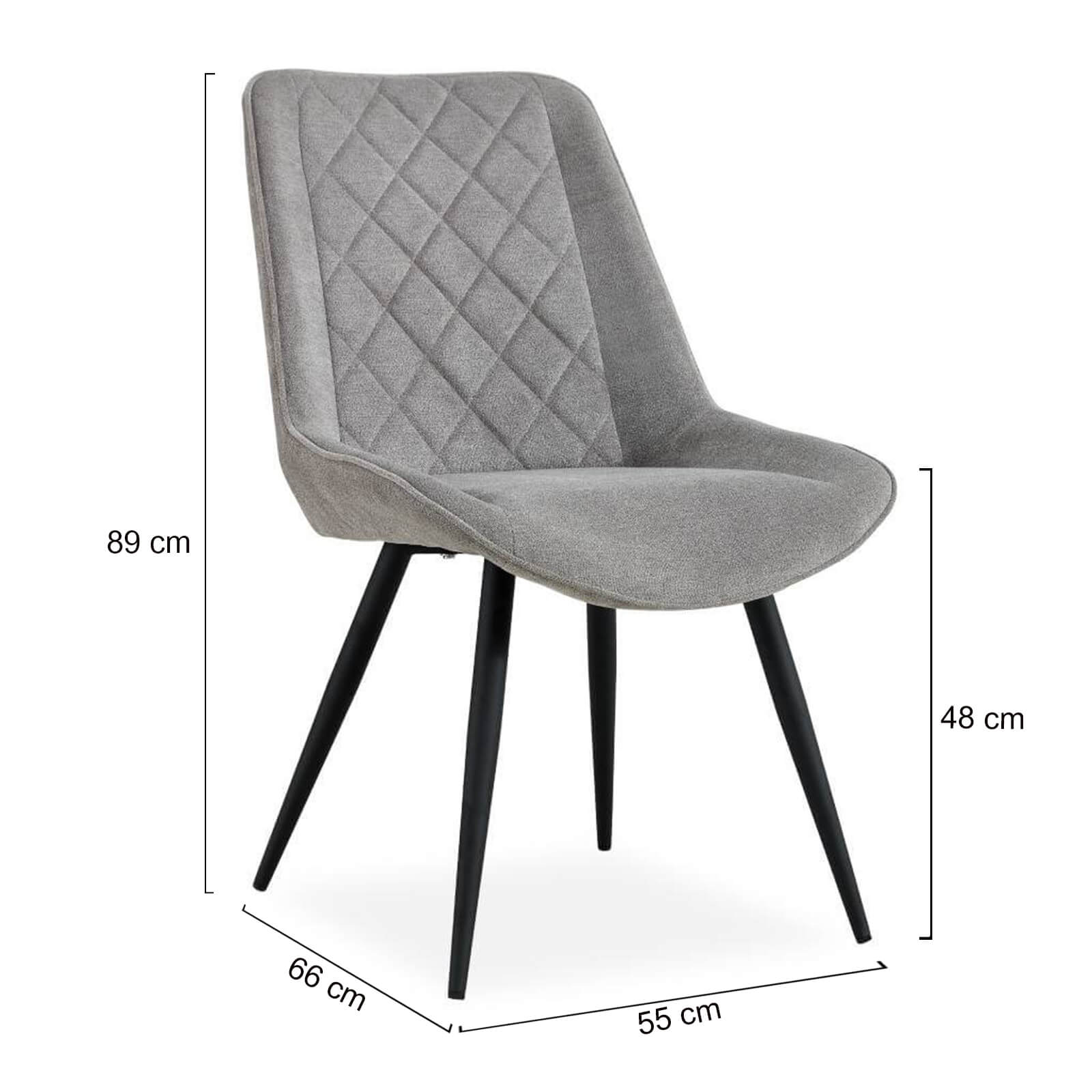 Southbank | Fabric Contemporary Dining Chairs With Arms | Set Of 2 | Granite