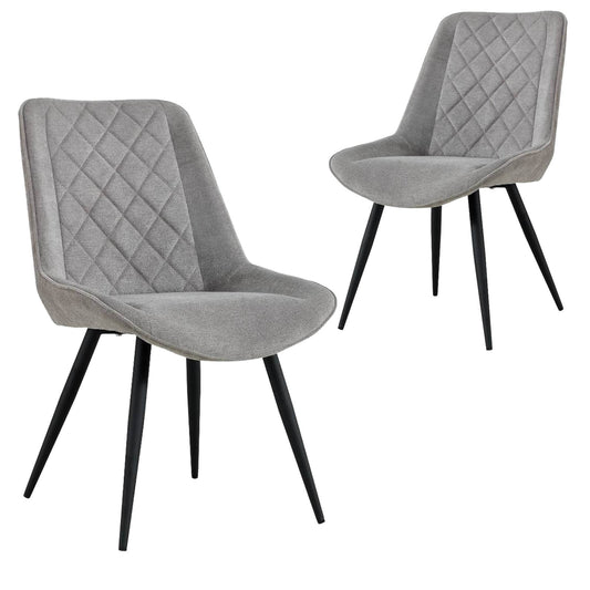 Southbank | Fabric Contemporary Dining Chairs With Arms | Set Of 2 | Granite