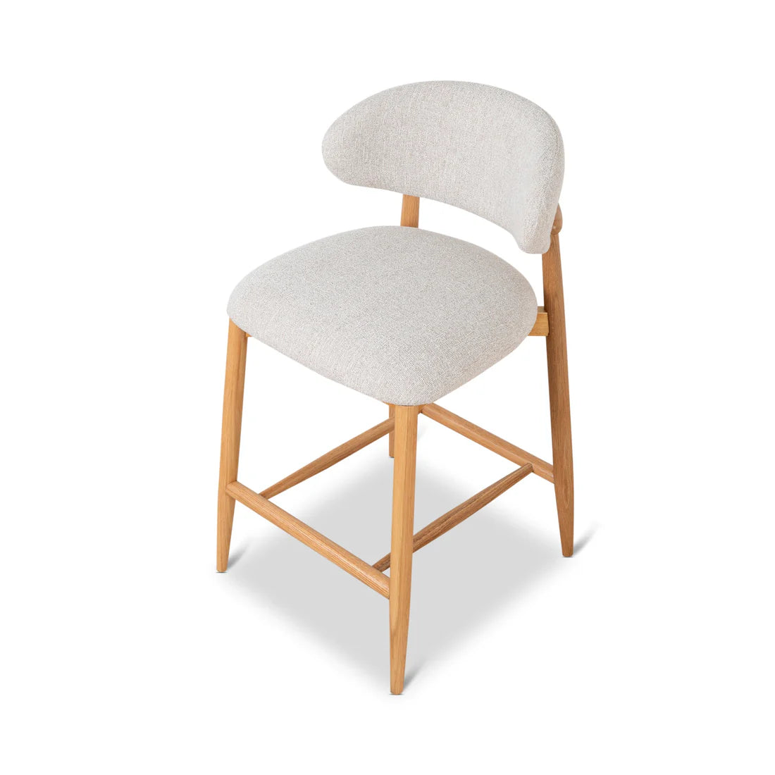 Southcote | Coastal Modern Fabric Wooden Bar Stools | Natural