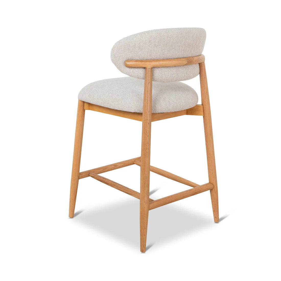 Southcote | Coastal Modern Fabric Wooden Bar Stools | Natural