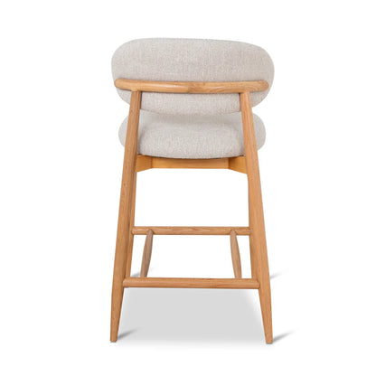 Southcote | Coastal Modern Fabric Wooden Bar Stools | Natural
