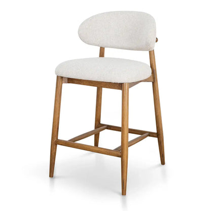 Southcote | Coastal Modern Fabric Wooden Bar Stools | Walnut