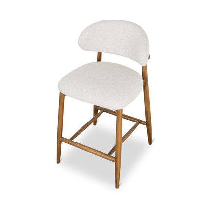 Southcote | Coastal Modern Fabric Wooden Bar Stools | Walnut
