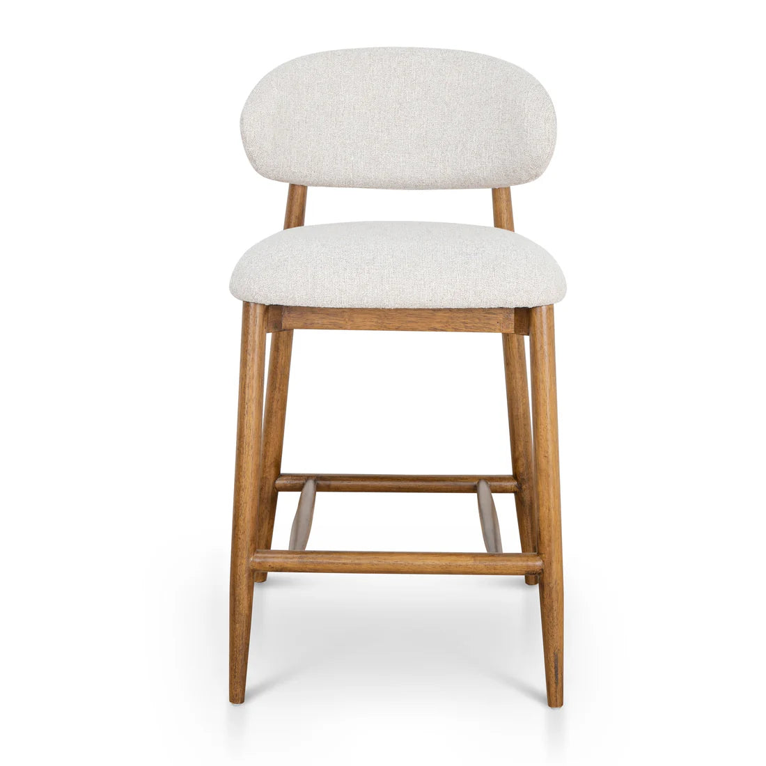 Southcote | Coastal Modern Fabric Wooden Bar Stools | Walnut