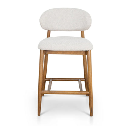 Southcote | Coastal Modern Fabric Wooden Bar Stools | Walnut