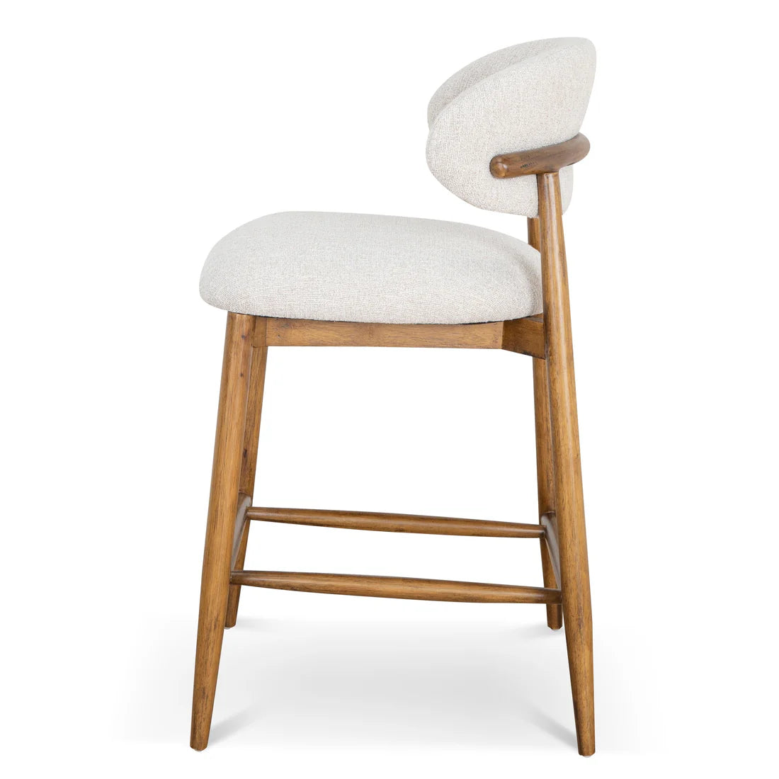 Southcote | Coastal Modern Fabric Wooden Bar Stools | Walnut