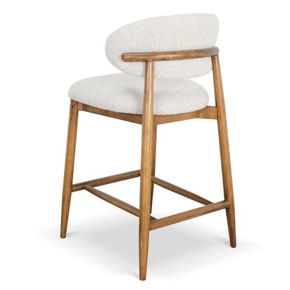 Southcote | Coastal Modern Fabric Wooden Bar Stools | Walnut