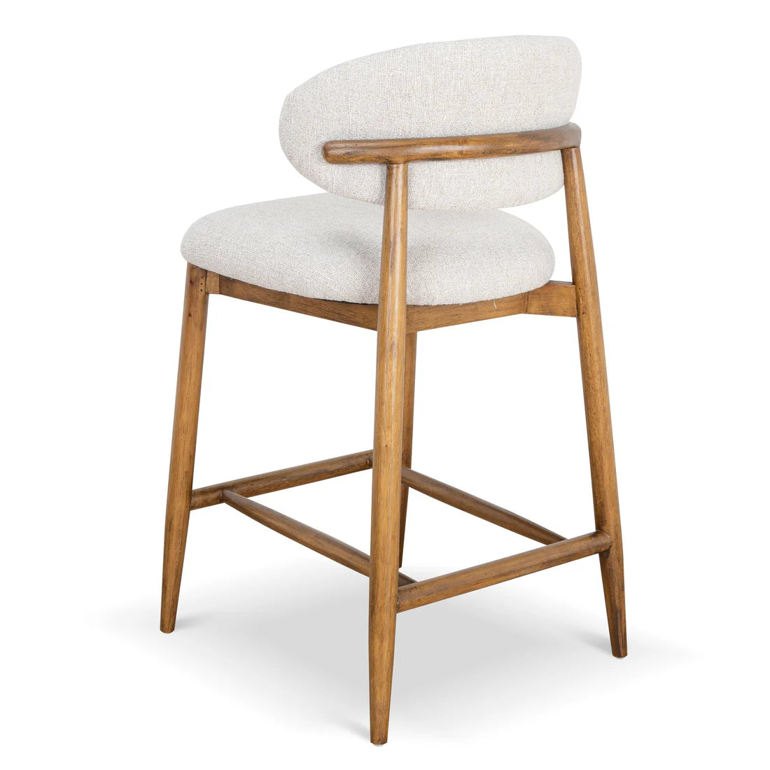 Southcote | Coastal Modern Fabric Wooden Bar Stools | Walnut