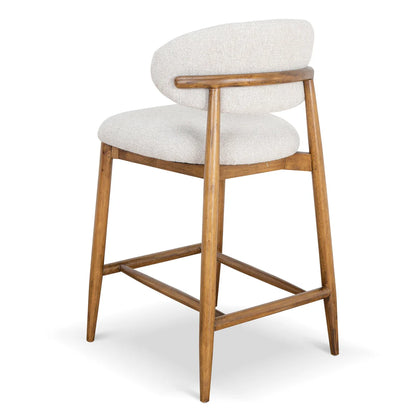 Southcote | Coastal Modern Fabric Wooden Bar Stools | Walnut