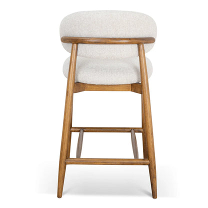 Southcote | Coastal Modern Fabric Wooden Bar Stools | Walnut