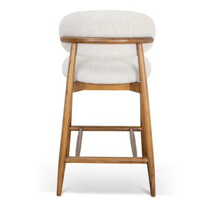 Southcote | Coastal Modern Fabric Wooden Bar Stools | Walnut
