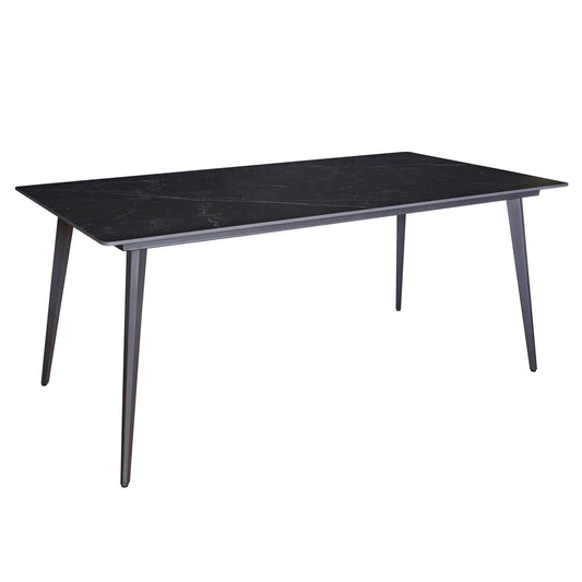 Sovereign | Scratch Resistant Matte Black Ceramic Rectangular Dining Table | Black