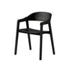 Springwood | Coastal Black Natural Wooden Dining Chairs With Arms | Set Of 2