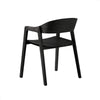 Springwood | Coastal Black Natural Wooden Dining Chairs With Arms | Set Of 2