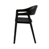 Springwood | Coastal Black Natural Wooden Dining Chairs With Arms | Set Of 2